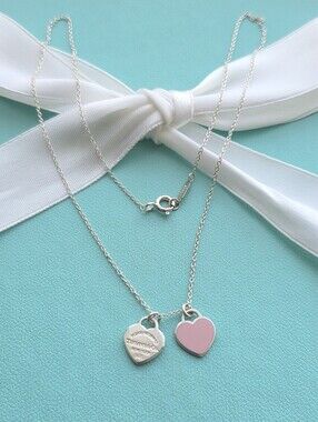 Tiffany & Co. Pink Mini Heart Tags Necklace